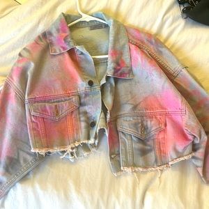 LF/Carmar cropped denim jacket with airbrush